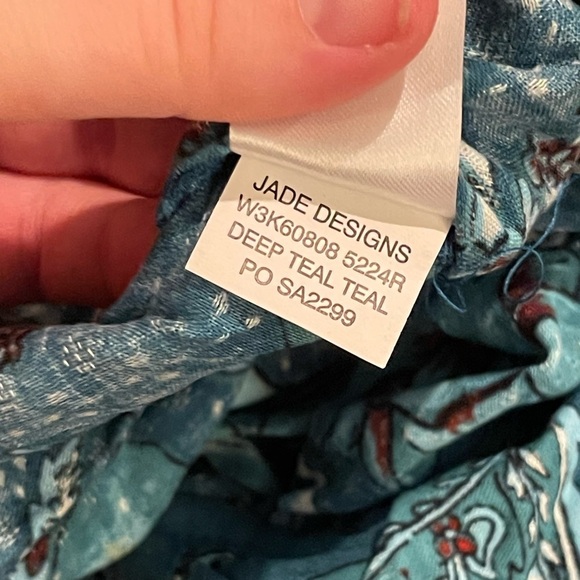 Band of the free nwt CELENE TEAL FLORAL LAYERED MIDI SKIRT - Picture 10 of 10